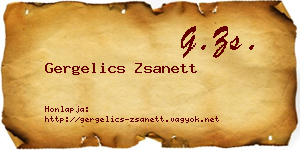 Gergelics Zsanett névjegykártya